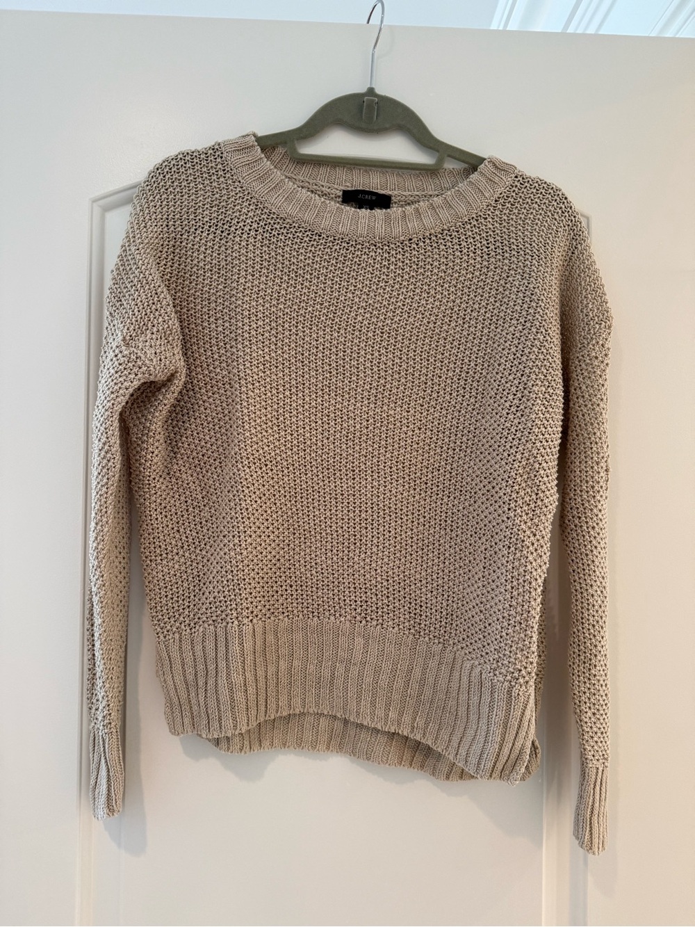 J. Crew Open-Knit Sweater in Beige